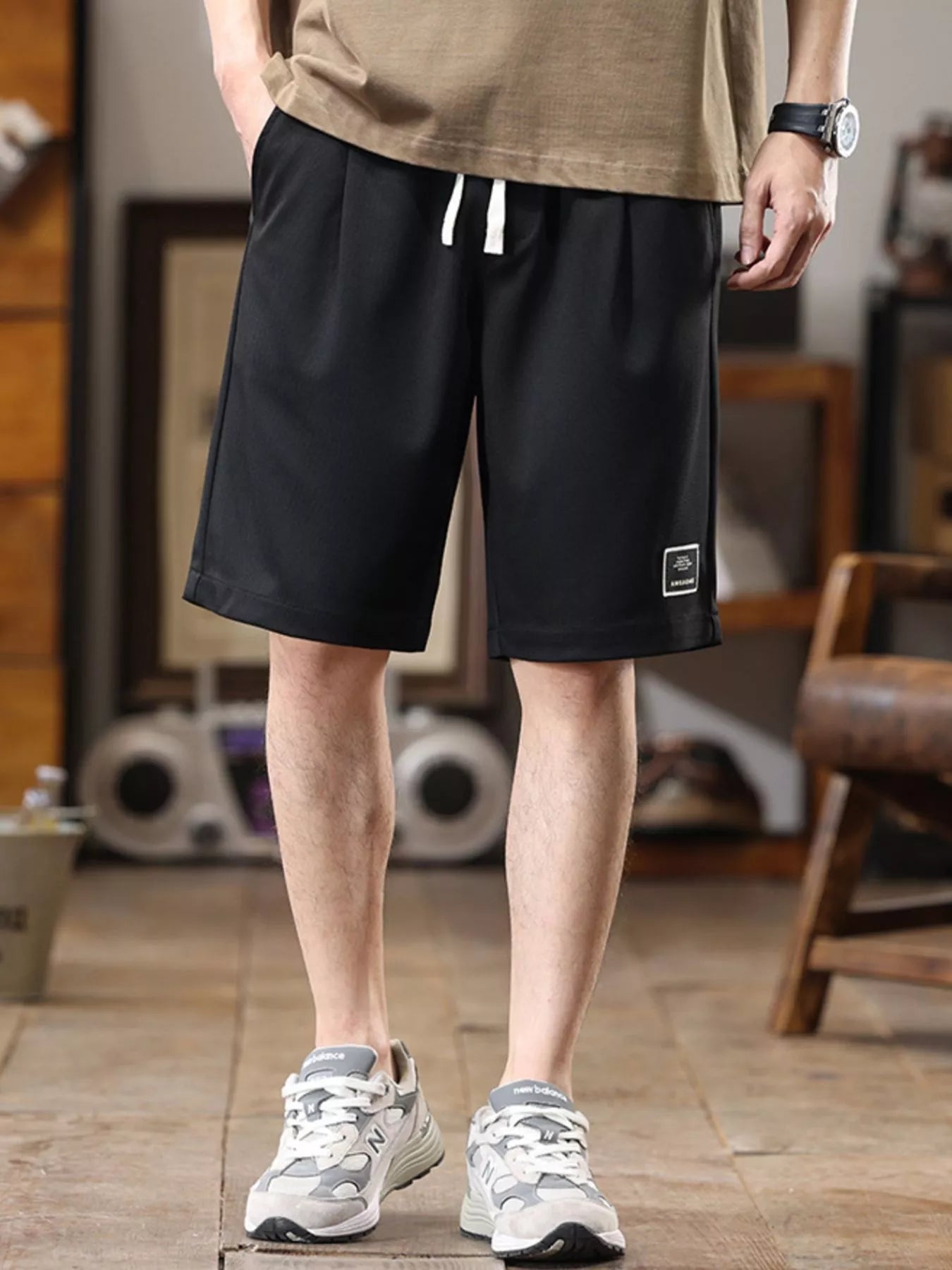 Men's Plus Size Casual Loose-Fit Drawstring Shorts - Farnelli