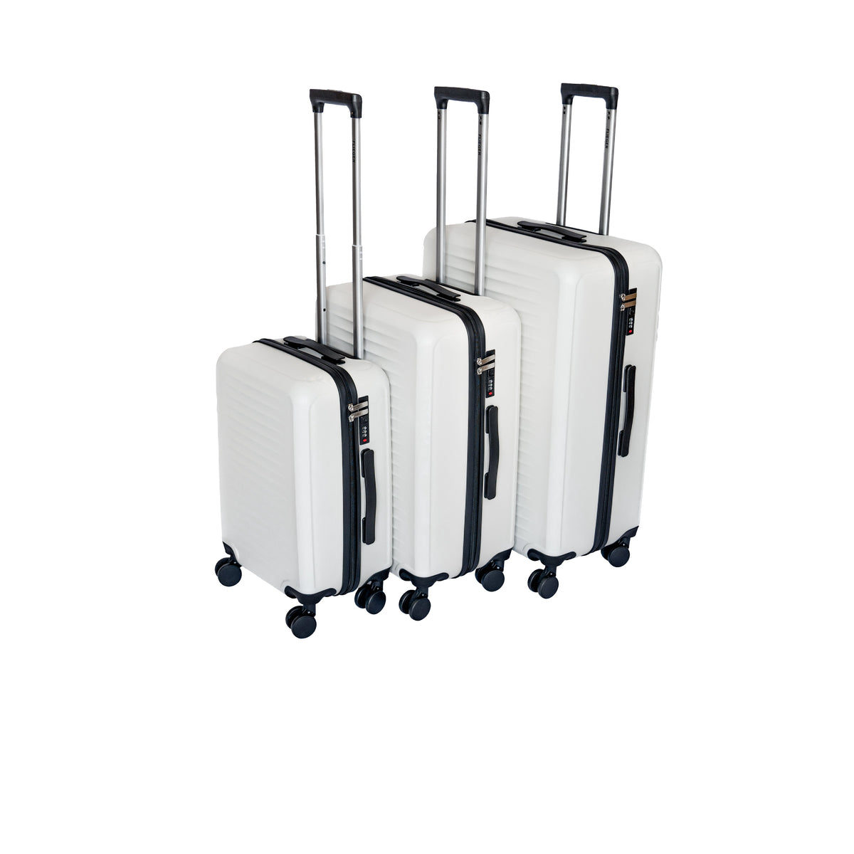 HouseOfZazla 3-piece hard shell luggage set with spinner wheels in multiple colors