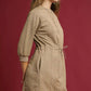 Umgee Drawstring Cable Knit Mini Dress with Pockets - Farnelli