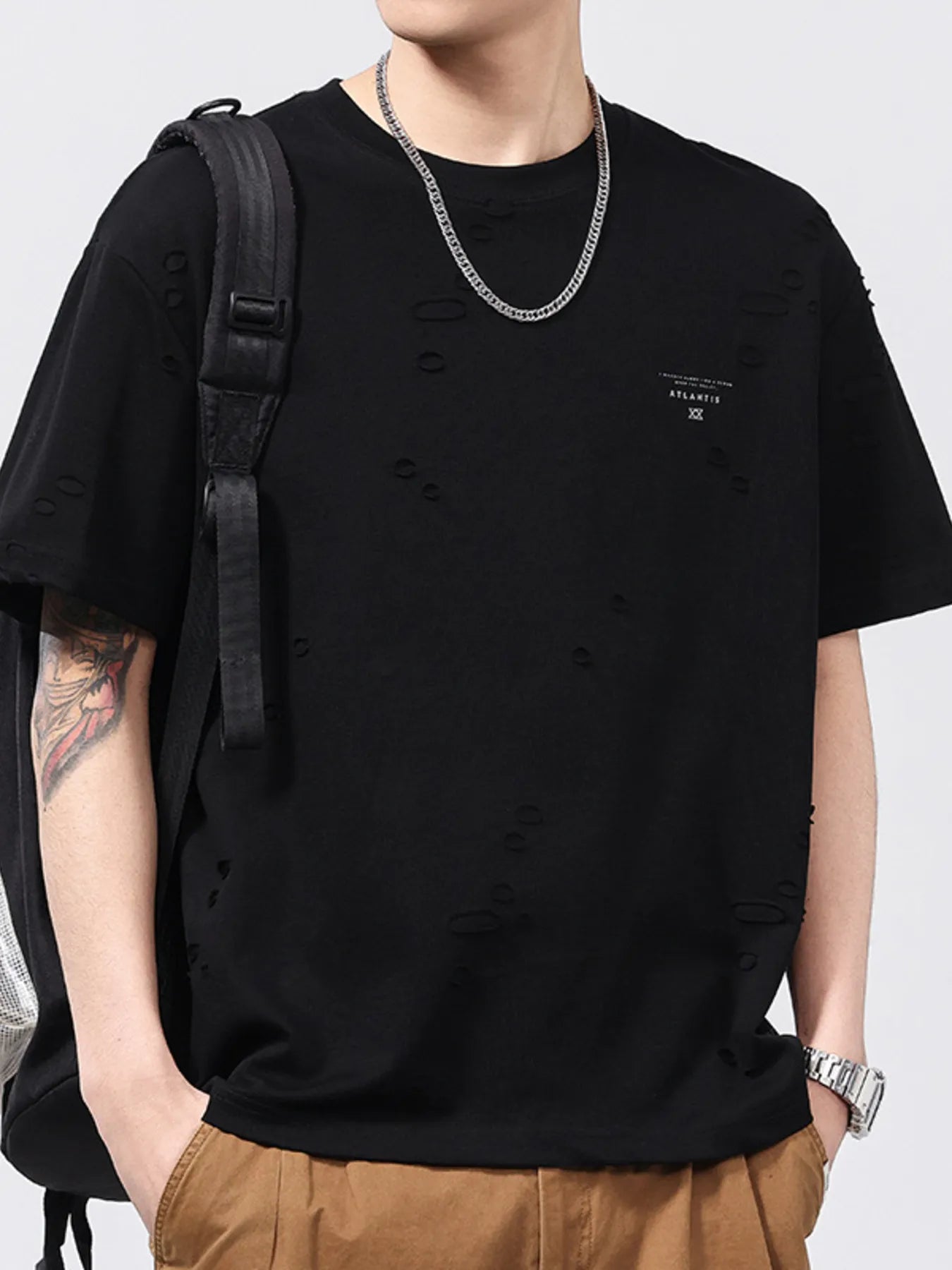 Men's Plus Size Round Neck Short Sleeve T-Shirt - Farnelli