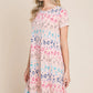 BOMBOM Leopard Round Neck Short Sleeve Dress - Farnelli