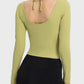 Millennia Halter Neck Long Sleeve Sporty Top - Farnelli