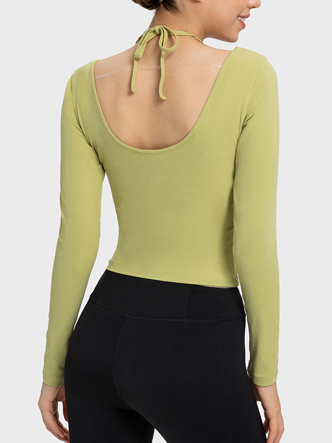 Millennia Halter Neck Long Sleeve Sporty Top - Farnelli