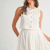 MABLE Eyelet Lace Top and Mini Skirt Set - Off White