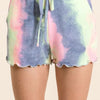 BiBi Tie Dye French Terry Shorts and Curly Edge - CHARCOAL TIEDYE