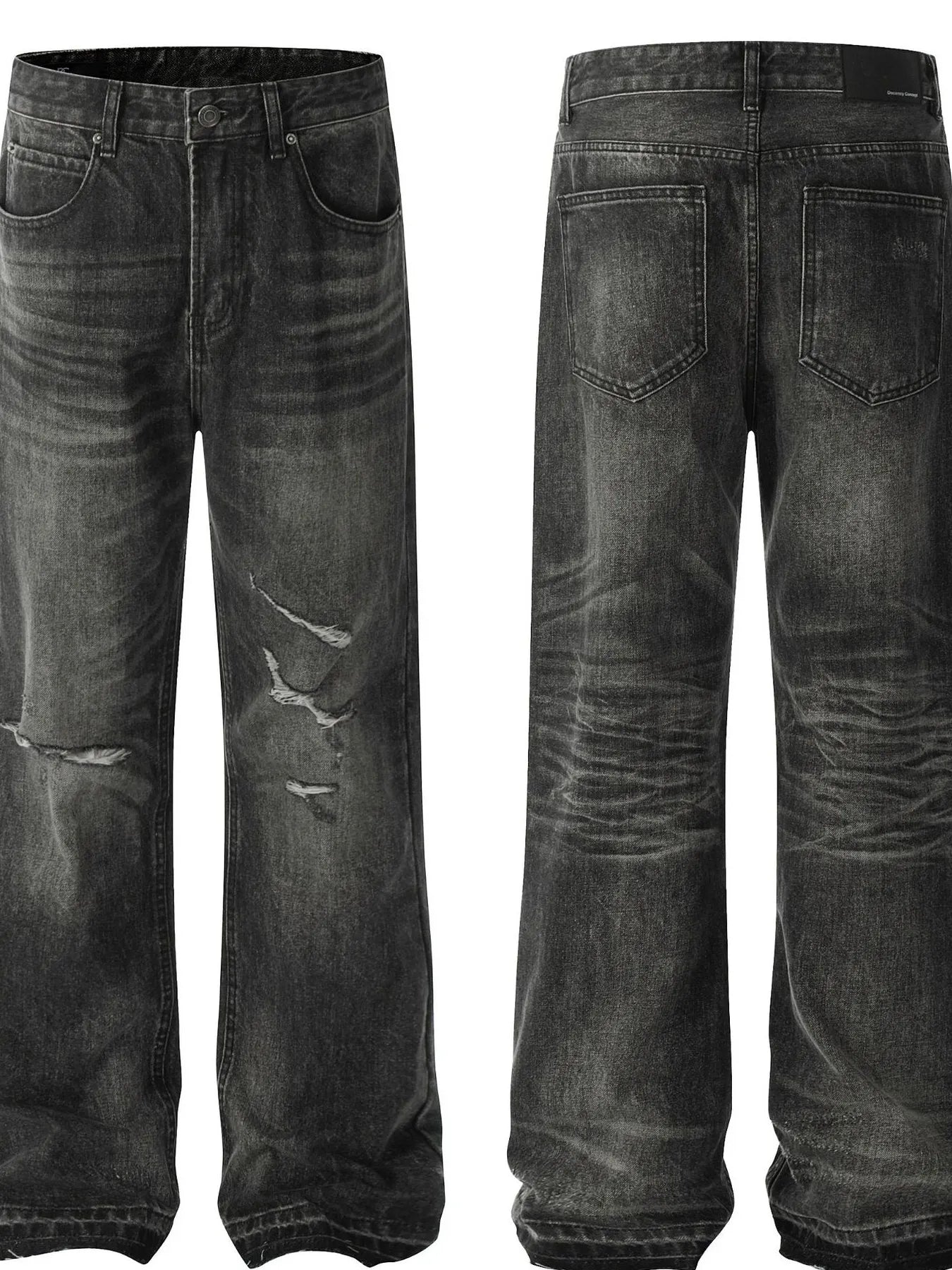 Men's Distressed Washed Straight Jeans - Farnelli