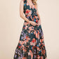 Lime 'N' Chili Floral Print Sleeveless Tie Waist Maxi Dress - Farnelli