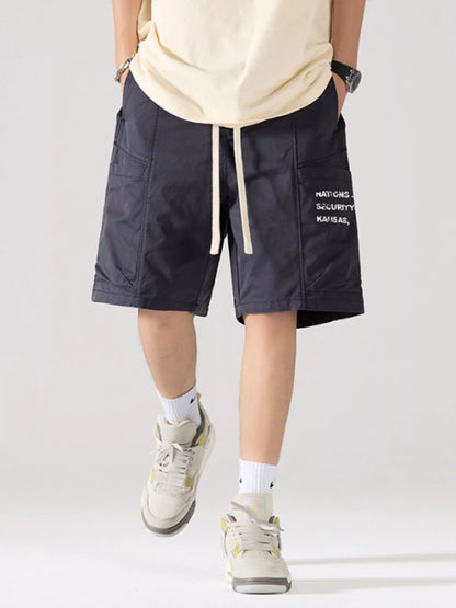 Men's Full Size Casual Cargo Shorts with Drawstring Plus Size - Farnelli