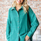 First Love Washed Corduroy Button Down Long Sleeve Shirt - Farnelli