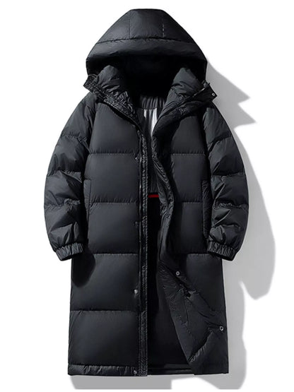 Men's Full Size Longline Hooded Down Coat Plus Size - Farnelli