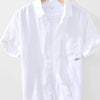Men's Button Up Short Sleeve Shirt - White