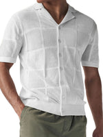 Men's Button Down Checkered Eyelet Shirt - Farnelli