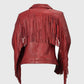 Whet Blu NYC Daisy women's fashion leather jacket, back view with stylish floral daisy design