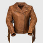 Daisy women's brown leather jacket by Whet Blu NYC with a stylish fashion design