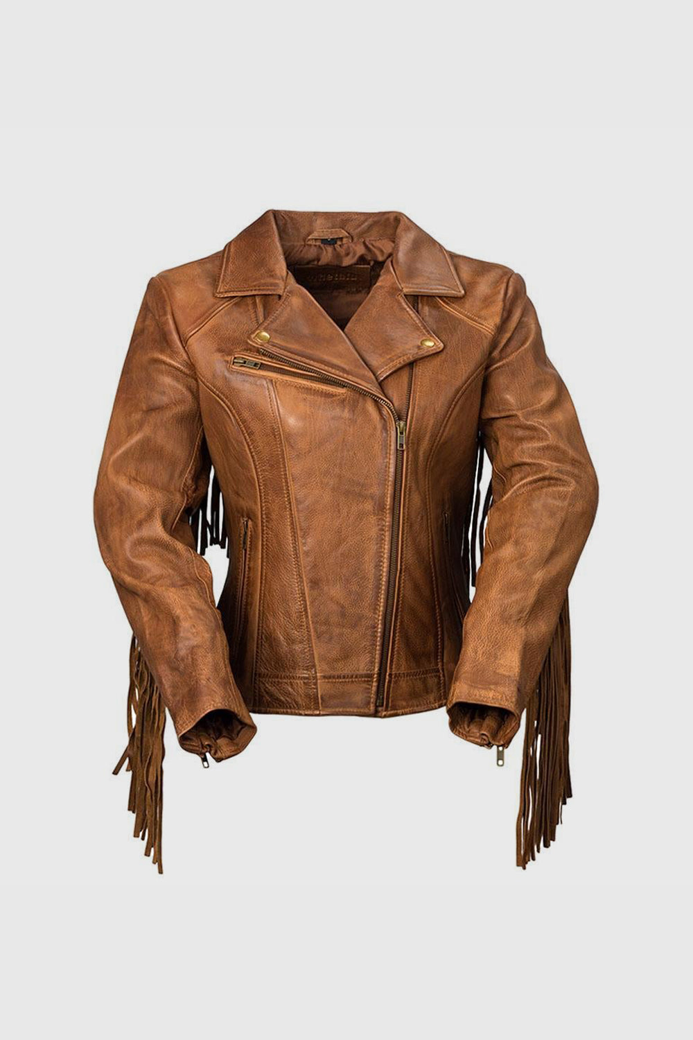 Daisy women's brown leather jacket by Whet Blu NYC with a stylish fashion design