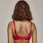 Sexy Sheer Lace Balconette Bra Tango Red-2