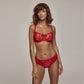 Sexy Sheer Lace Balconette Bra Tango Red-3