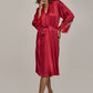Long Sleeve Satin Bathrobe Ruby Red Tango-2