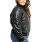 Whet Blu NYC Dani women's leather bomber jacket in an attractive side view