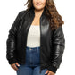 Whet Blu NYC Dani women's fashion leather bomber jacket, front view