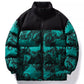 Men's Full Size Printed Padded Winter Coat Plus Size - Farnelli