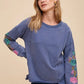 Annie Wear Embroidered Long Sleeve French Terry Top - Farnelli