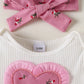 Children's Ruffled Bodysuit and Floral Pants Outfit Set with Headband - Farnelli