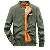 Men's Plus Size Casual Lightweight Bomber Jacket - Army Green