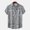 Men's Printed Short Sleeve Button-Up Shirt - Grey