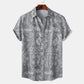Men's Printed Short Sleeve Button-Up Shirt - Farnelli