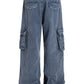 Men's Wide-Leg Cargo Jeans with Side Pockets - Farnelli
