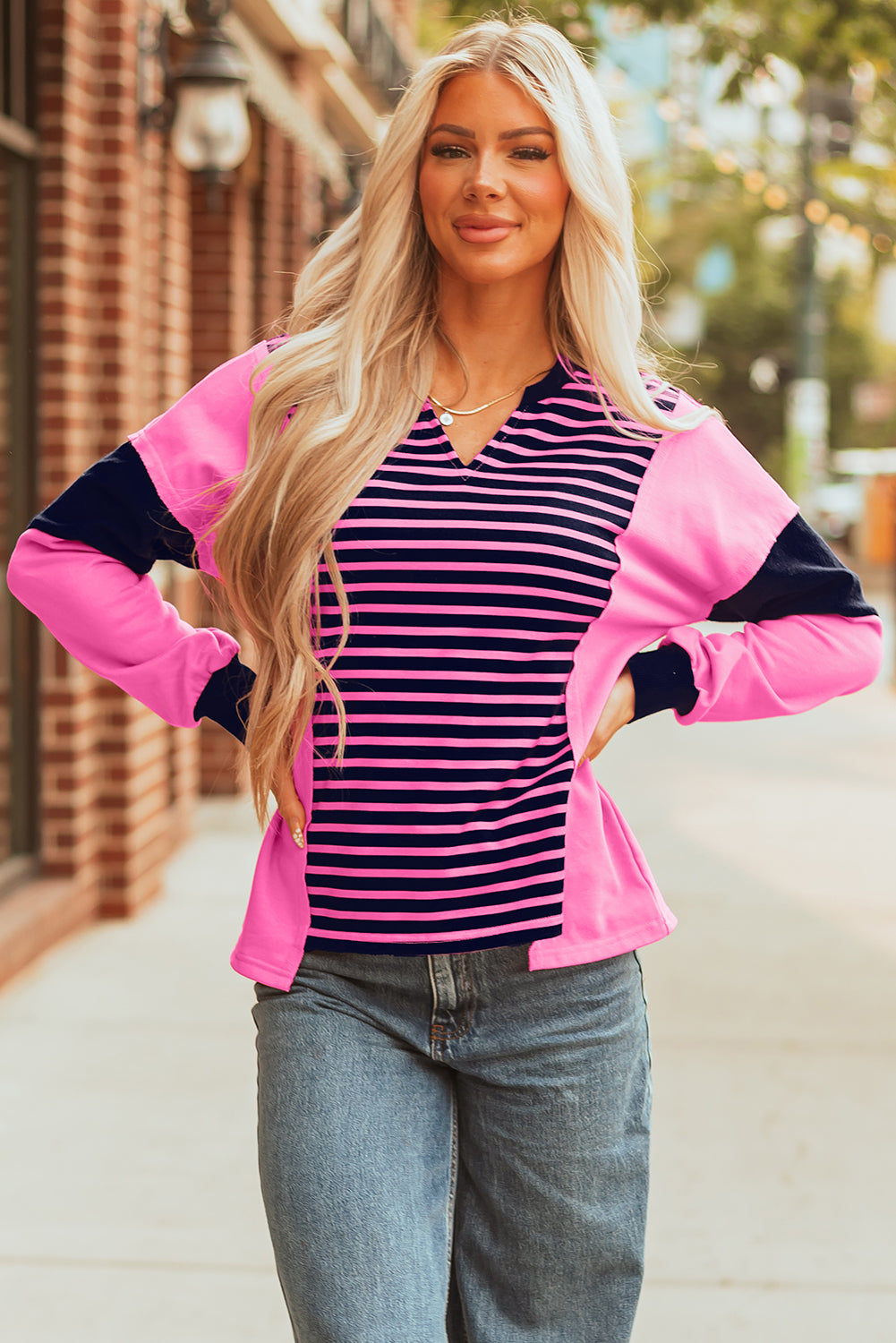 Haven Stripe Loose Fit Long Sleeve Top - Farnelli