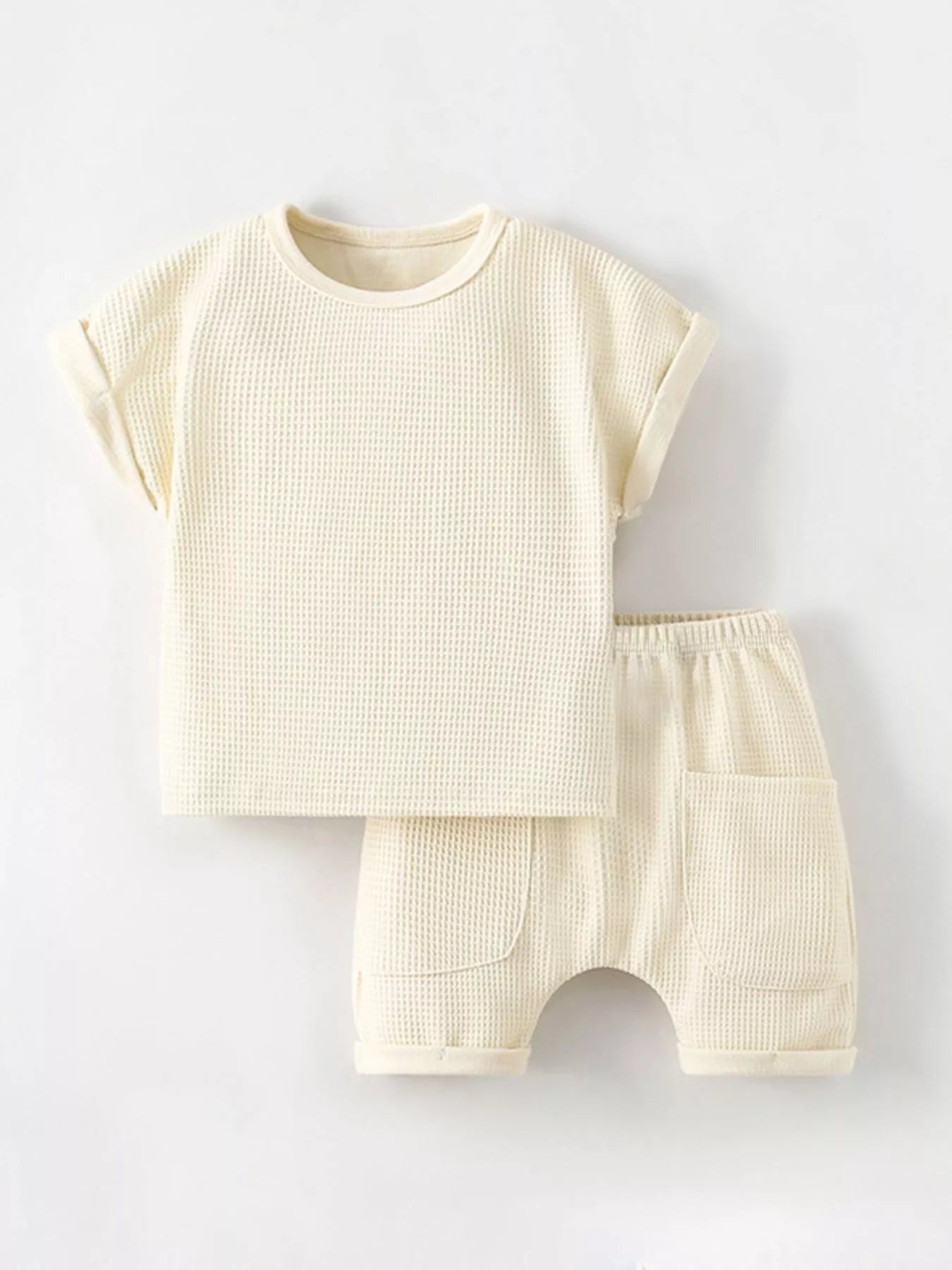 Children's Waffle Knit Tee and Shorts Set - Farnelli
