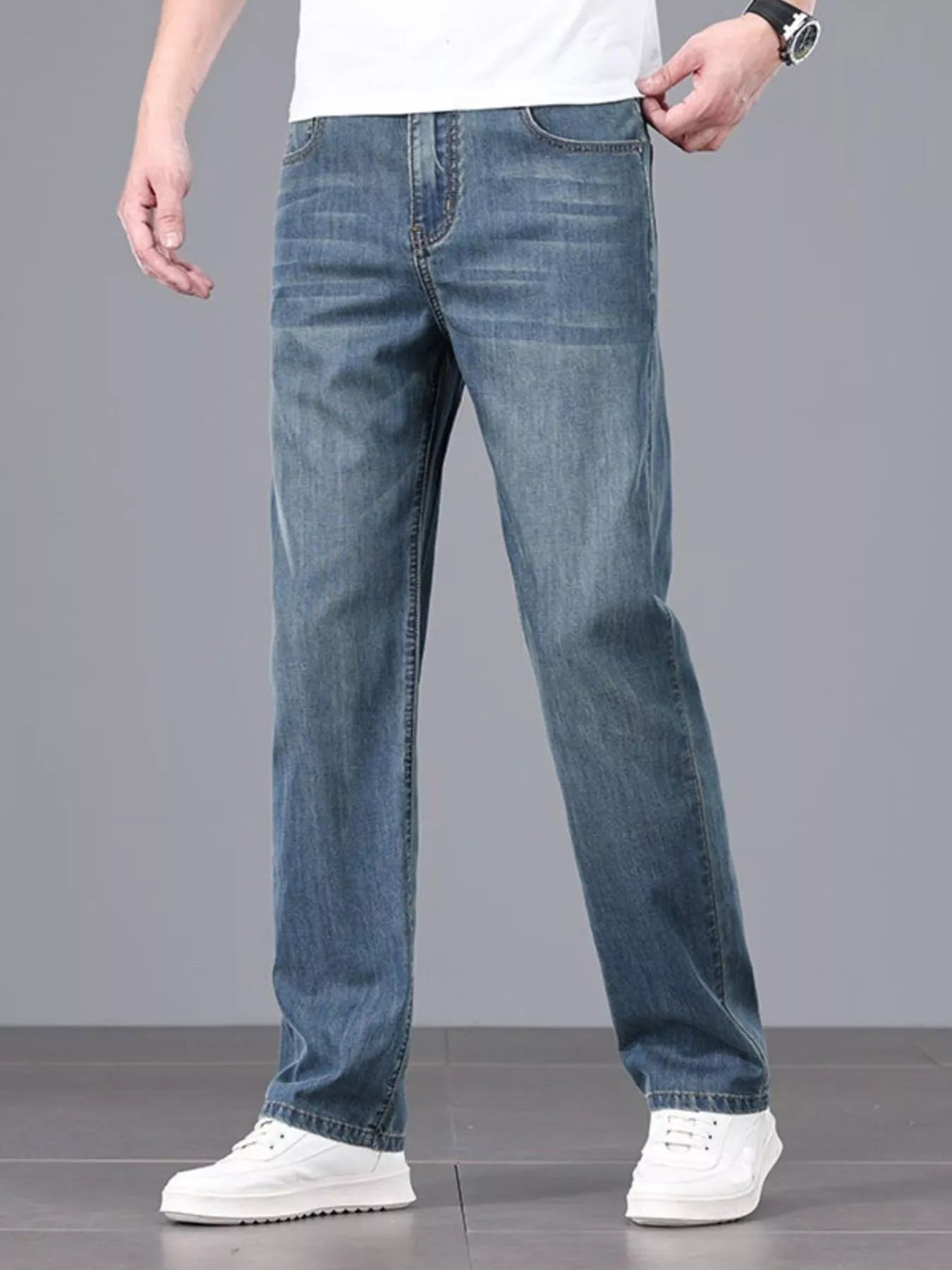 Men's Straight Fit Wash Jeans - Farnelli