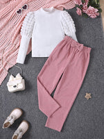 Children's Puff Sleeve Top and Pants Set - Farnelli