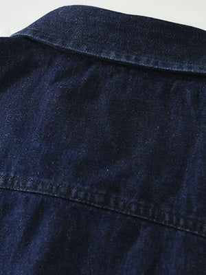 Men's Plus Size Button Up Long Sleeve Denim Shirt - Farnelli