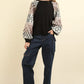VERY J Printed Long Sleeve Round Neck Knit Top - Farnelli