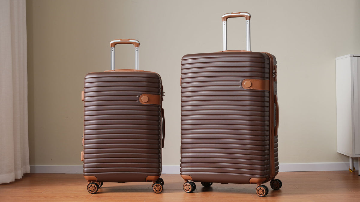 HouseOfZazla 4-piece hard shell luggage set with spinner wheels in multiple colors