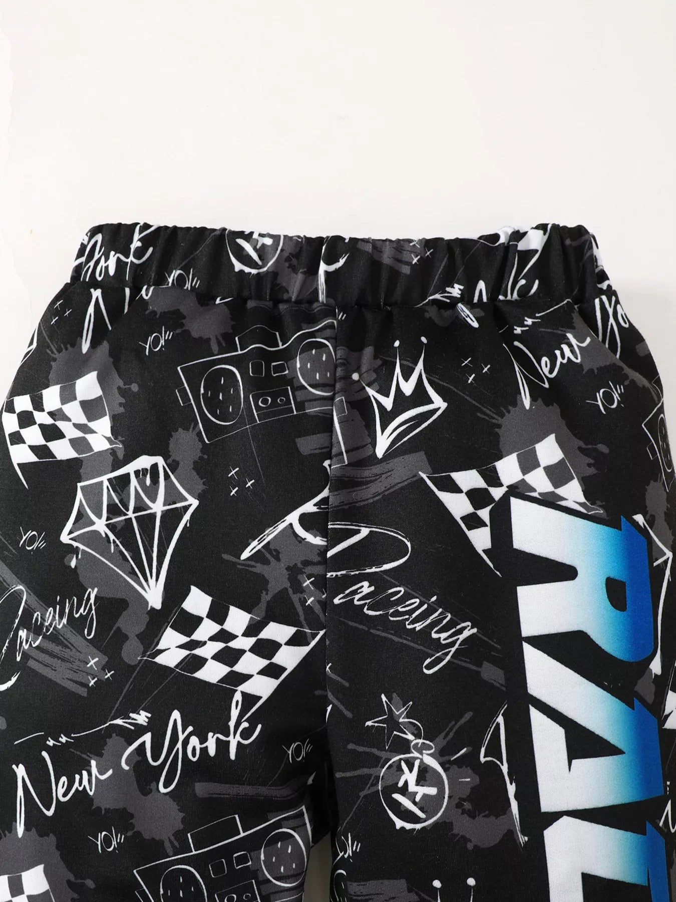 Children's Racing Car Print Long Sleeve Sweatshirt and Pants Set - Farnelli