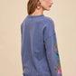 Annie Wear Embroidered Long Sleeve French Terry Top - Farnelli