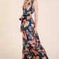 Lime 'N' Chili Floral Print Sleeveless Tie Waist Maxi Dress - Farnelli