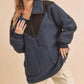 Aemi+Co Two Tone Half Zip Fleece Sweatshirt - Farnelli