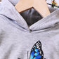 Childrens's Butterfly Print Hoodie & Pants Set - Farnelli