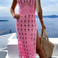 Openwork Slit Scoop Neck Sleeveless Cover Up - Farnelli
