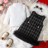Children's Ribbed Knit Top and Dress Set - Black