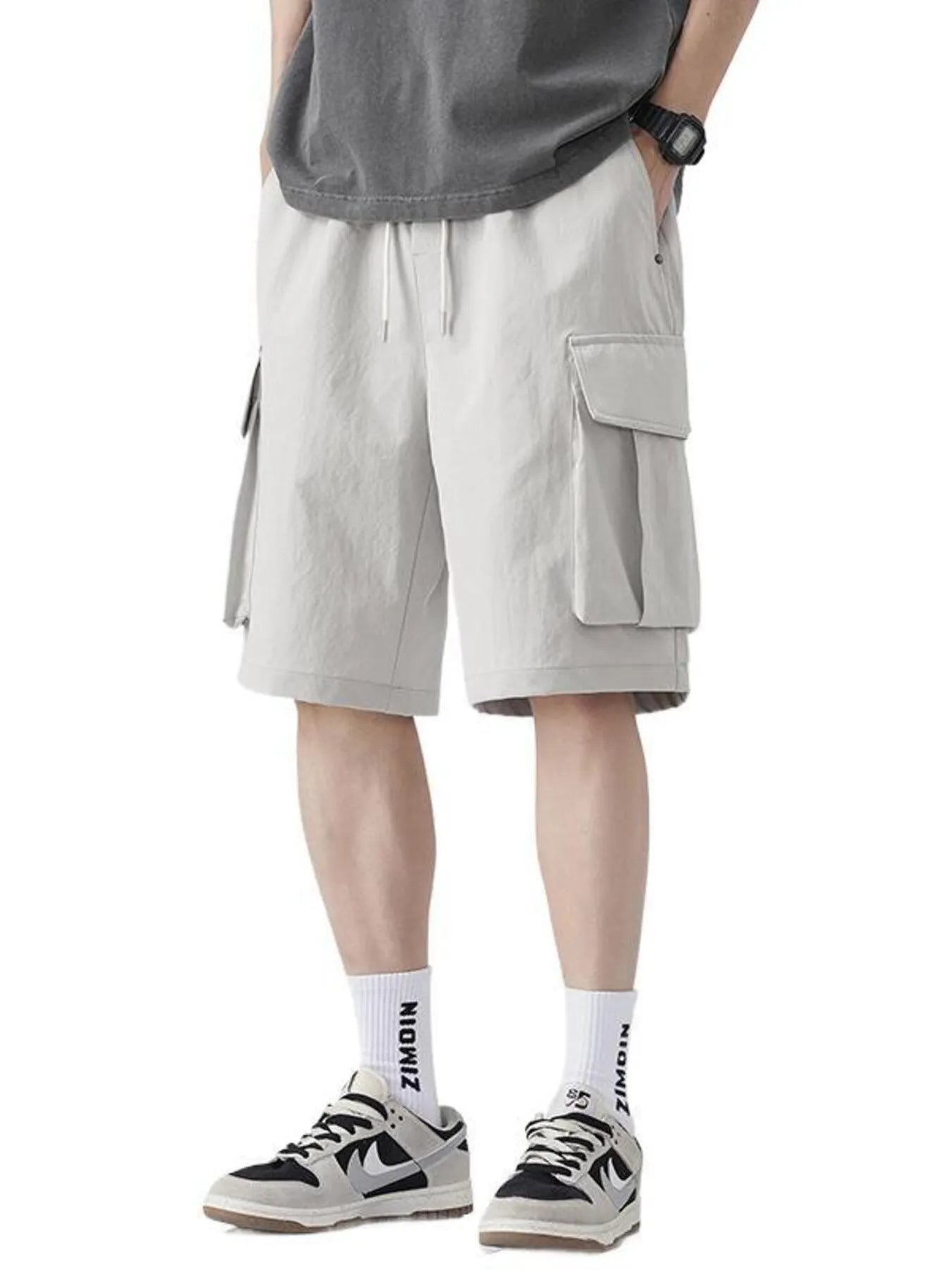 Men's Plus Size Drawstring Wide Leg Cargo Shorts - Farnelli