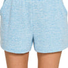 Zenana Soft Melange Hacci Elastic Waist Band Shorts - DEEP SKY