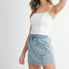 MABLE Strappy Back Cropped Cami - Off White
