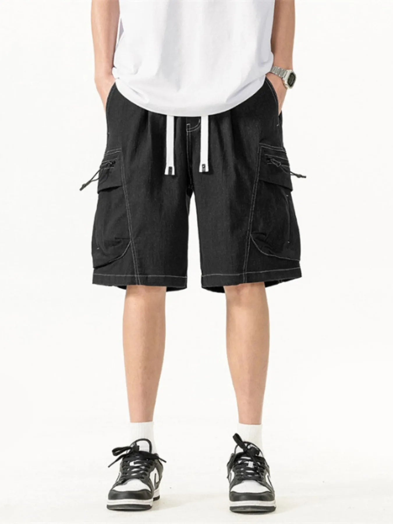 Men's Plus Size Drawstring Cargo Shorts - Farnelli