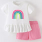 Children's Sequin Rainbow Top and Shorts Set - Farnelli